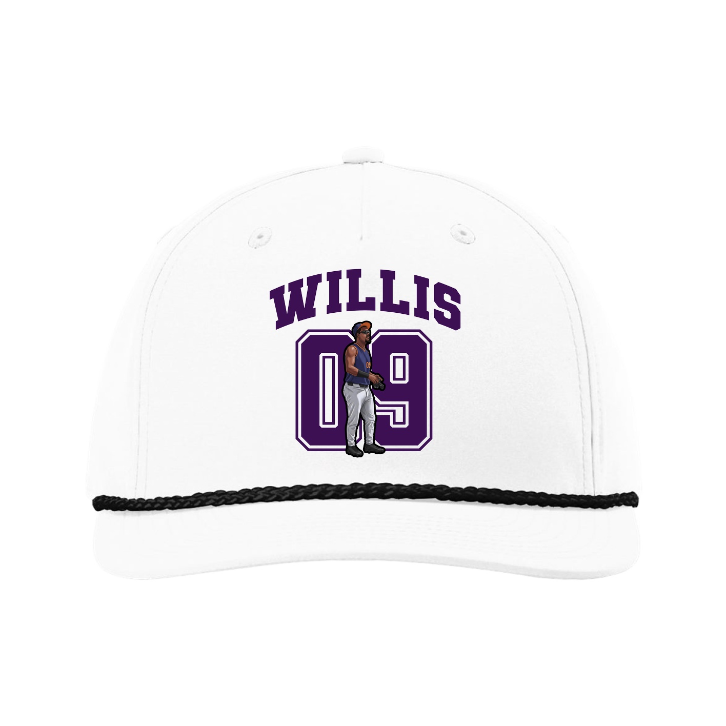 Five-Panel Classic Rope Cap — Number in White