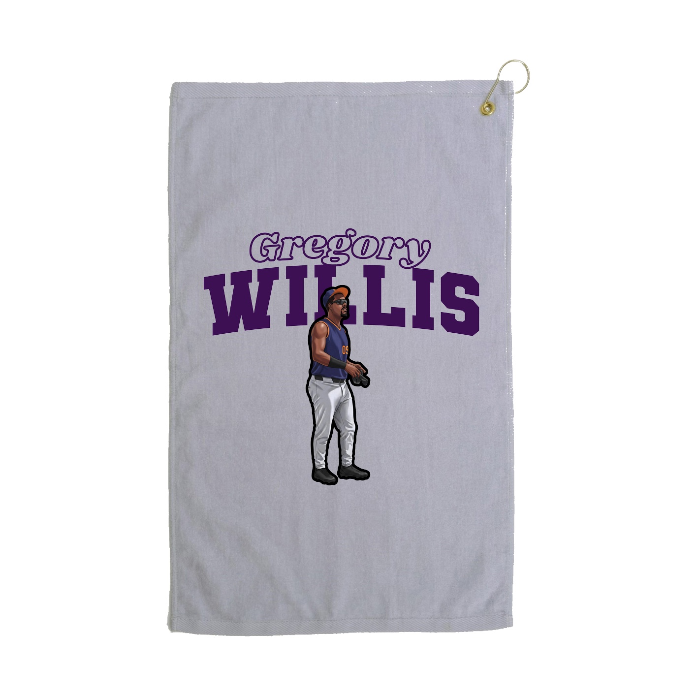 Golf Towel — Name Arch in Grey
