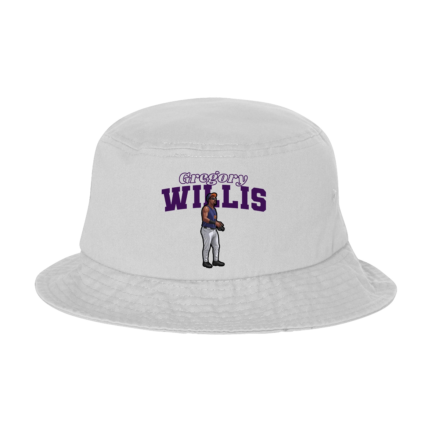 Bucket Cap — Name Arch in White