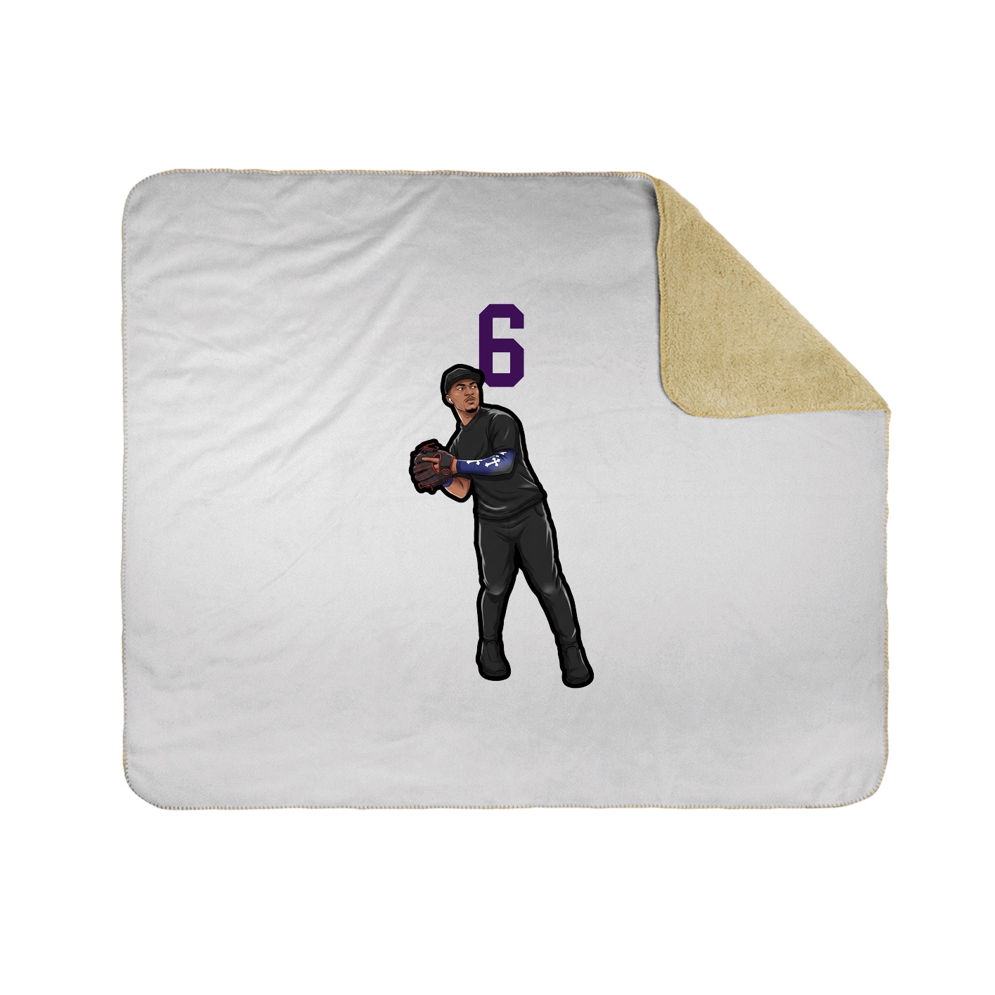 Throw Blanket — Number Top in White