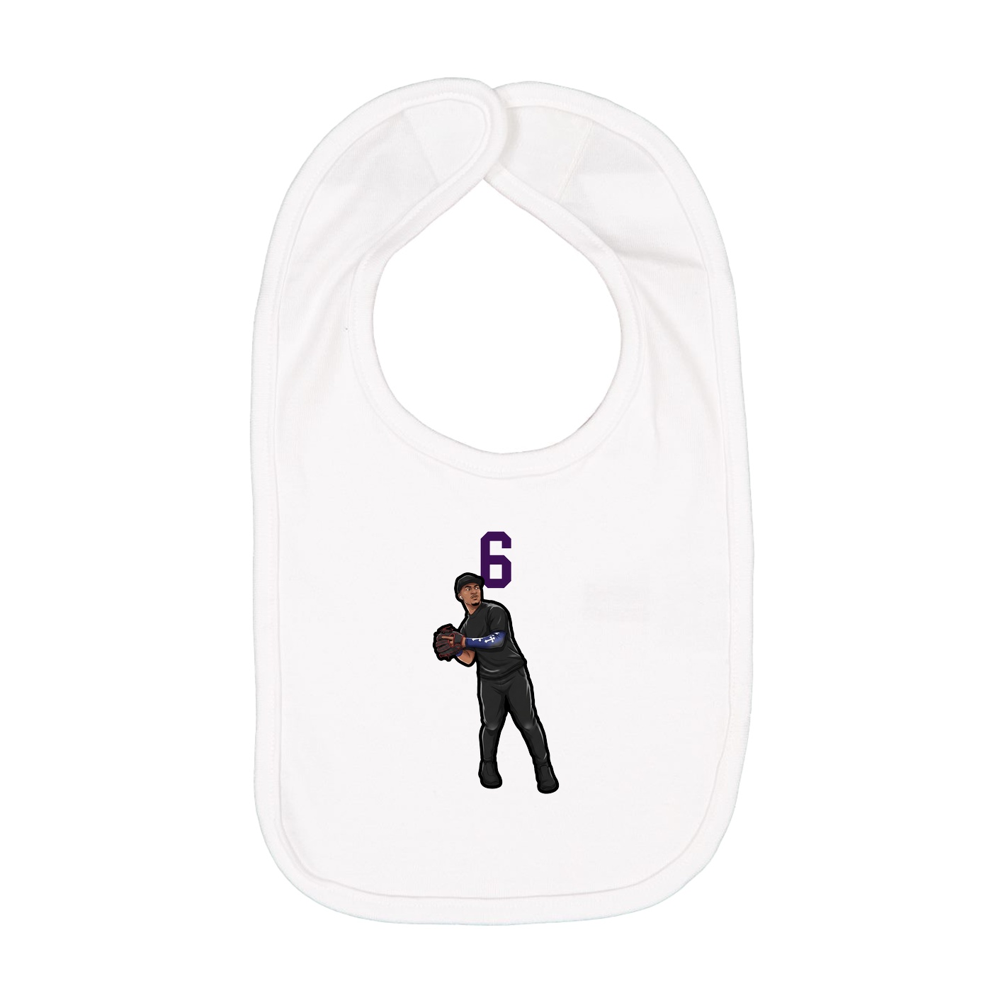 Infant Bib — Number Top in White