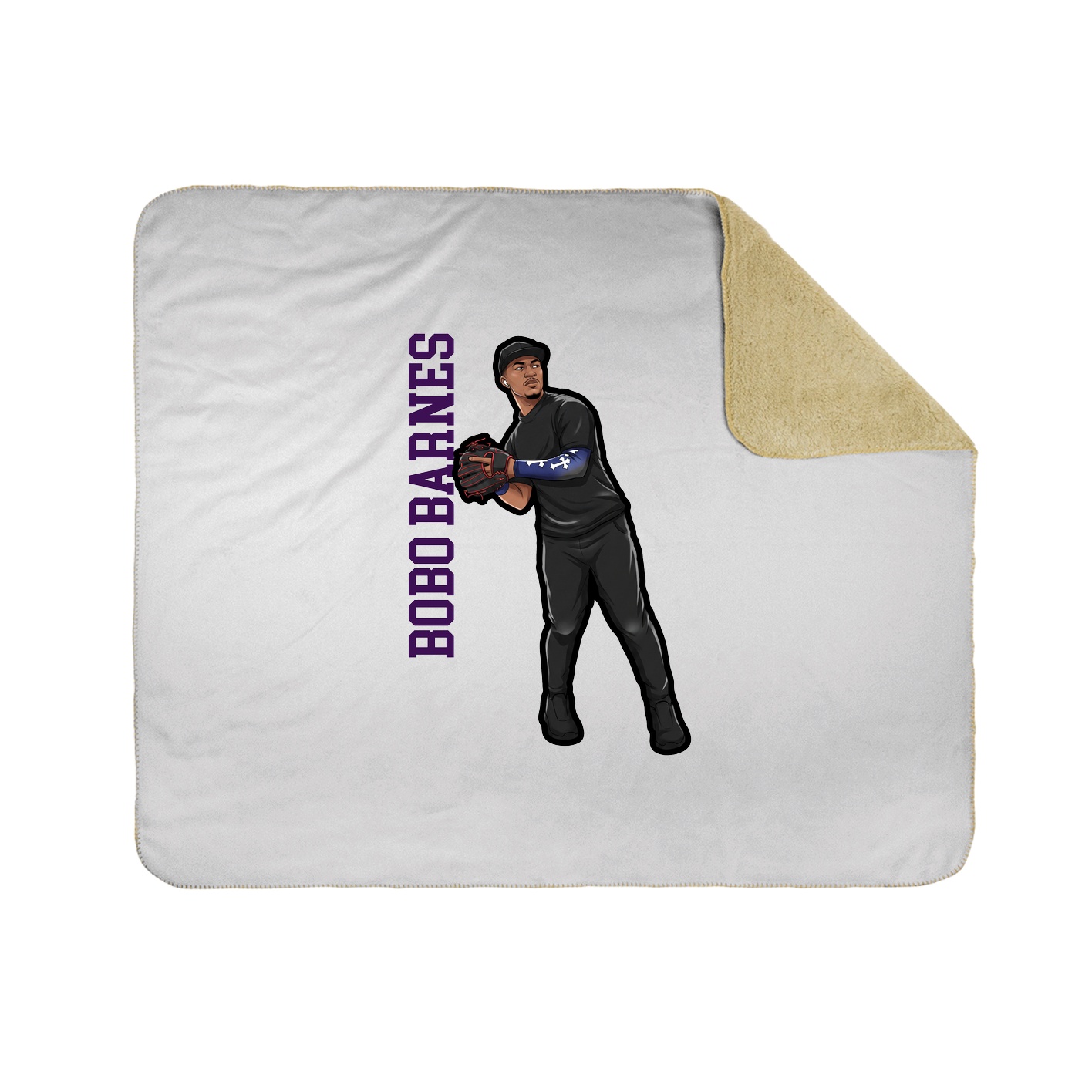 Throw Blanket — Name Vertical in White
