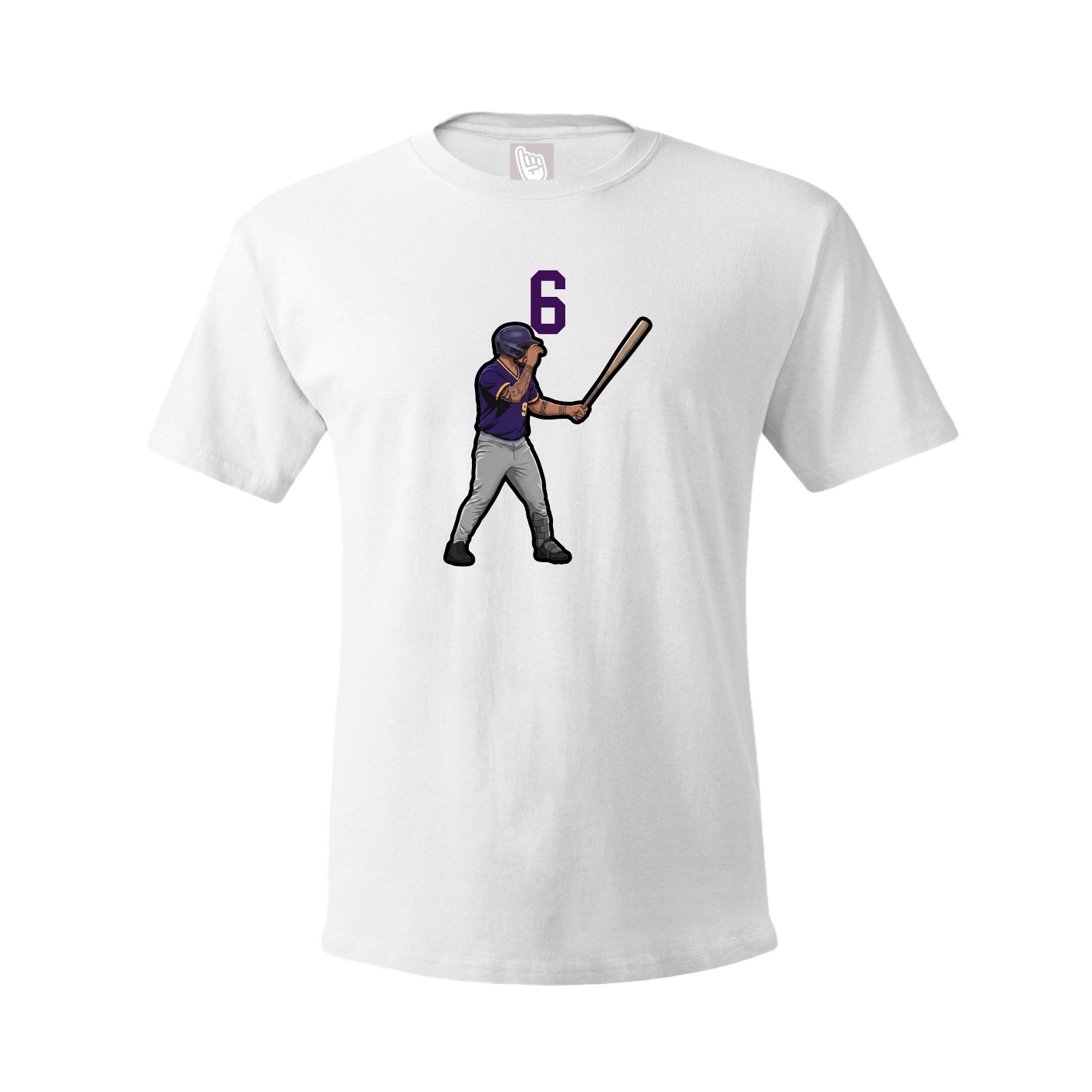 Youth Tee — Number Top in White
