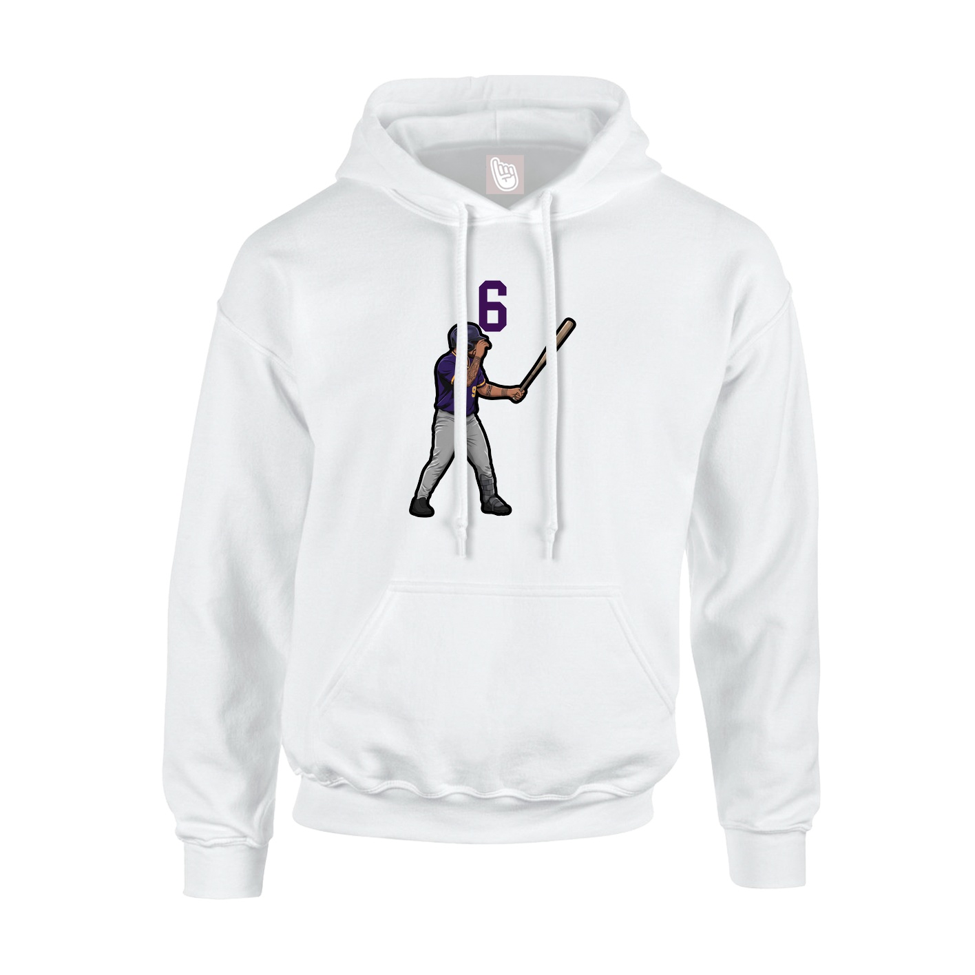 Hoodie — Number Top in White