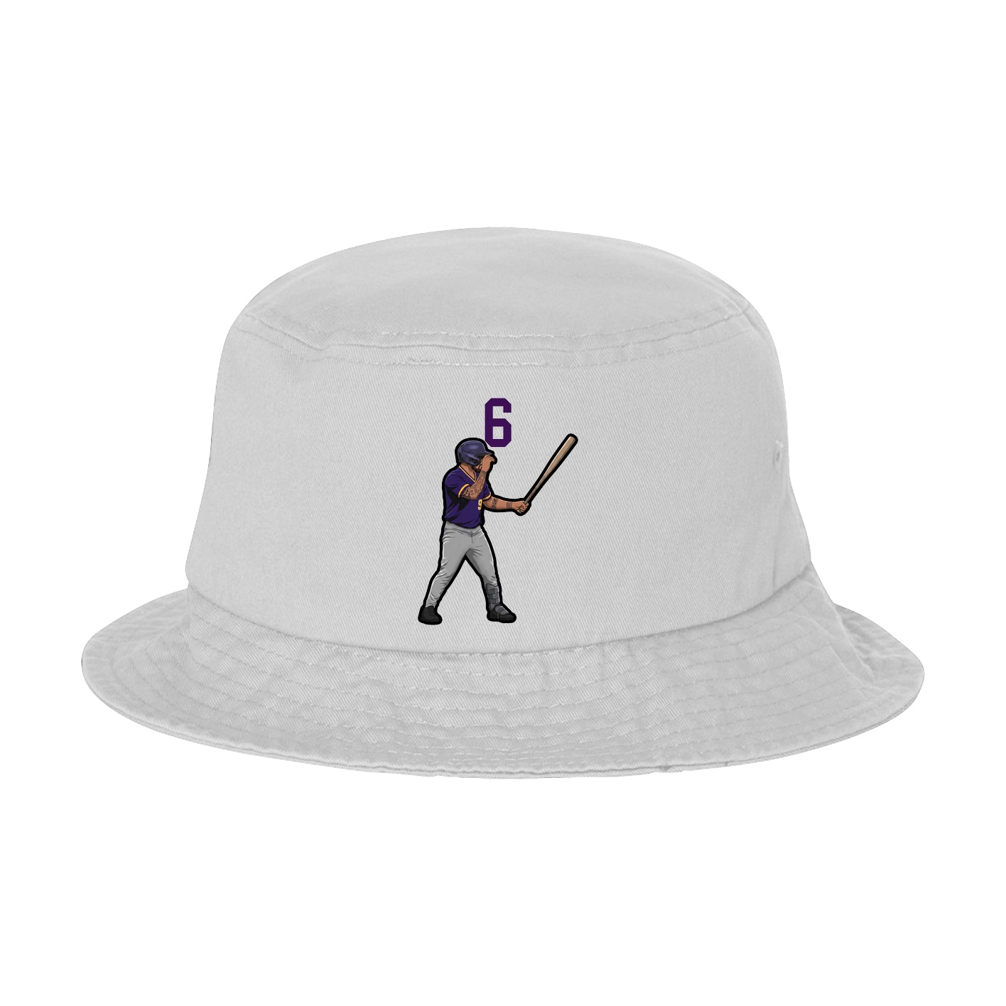 Bucket Cap — Number Top in White