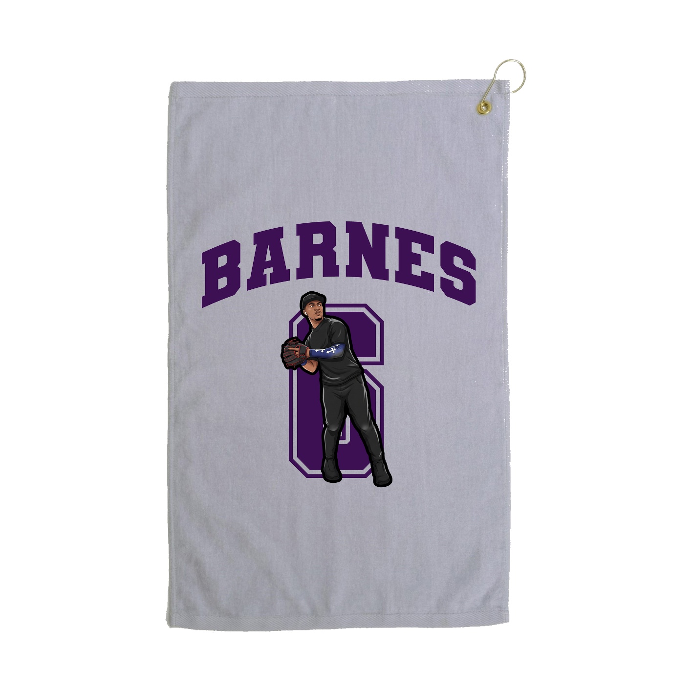 Golf Towel — Number in Grey