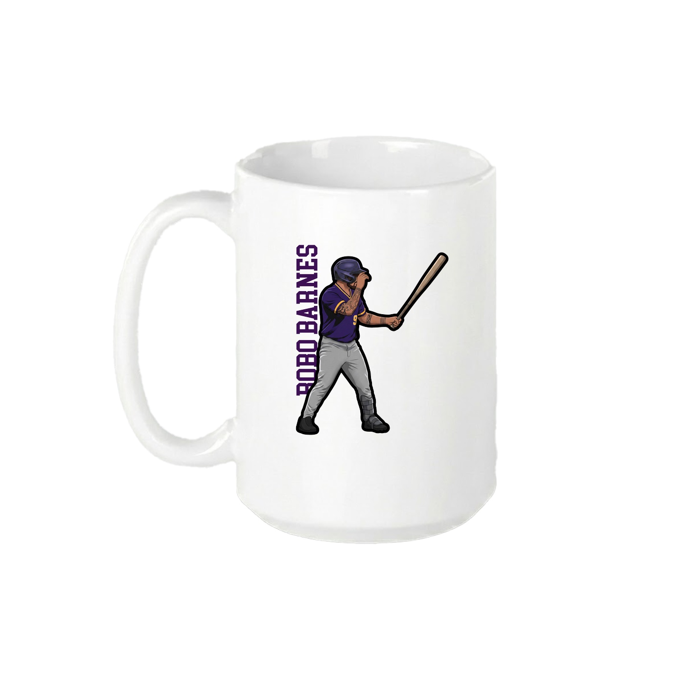 15oz Coffee Mug — Name Vertical in White