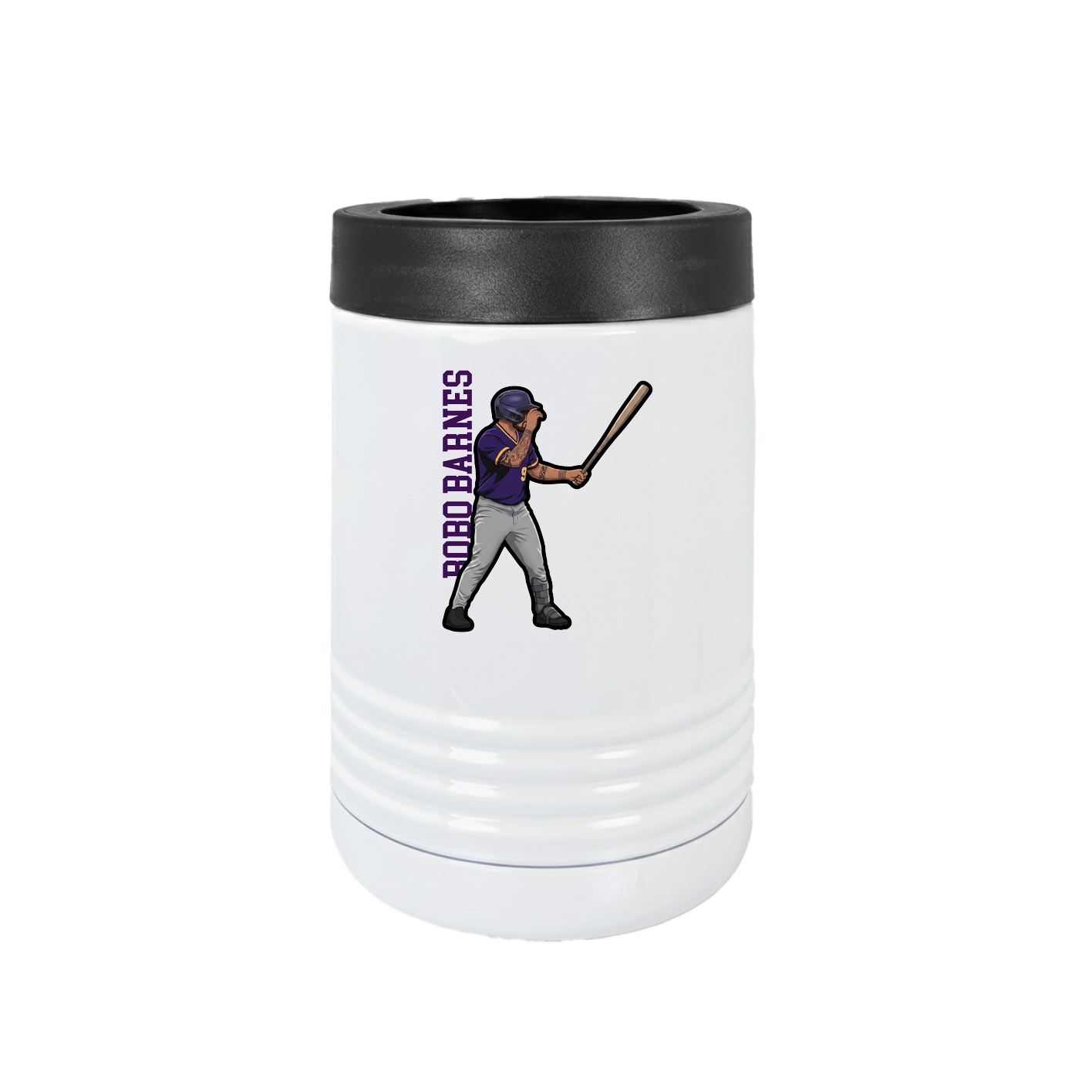 Beverage Holder — Name Vertical in White