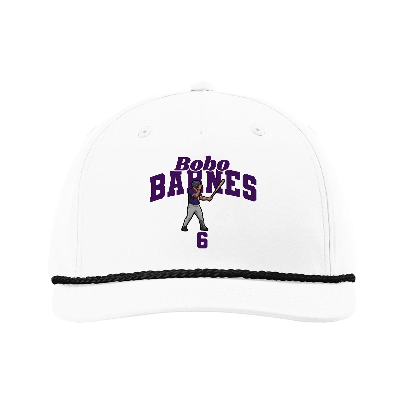 Five-Panel Classic Rope Cap — Signature Arch in White