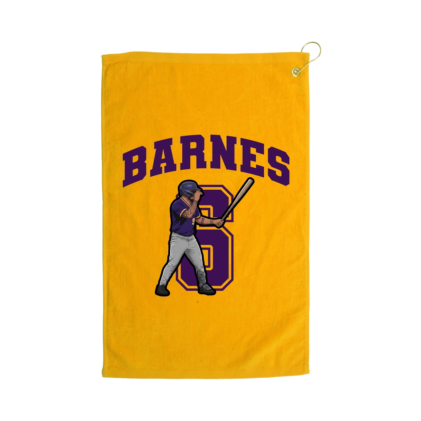 Golf Towel — Number in Gold