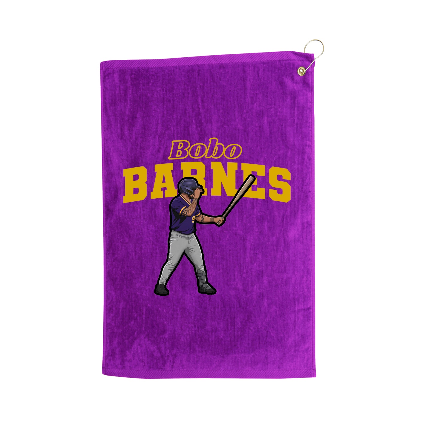 Golf Towel — Name Arch in Purple