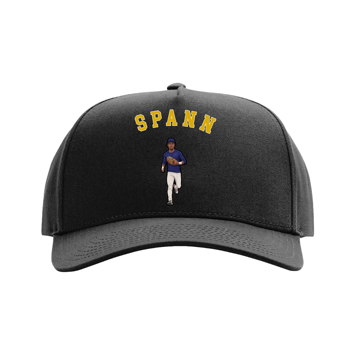 Full Fabric Five-Panel Champ Cap — Shirsey Arch in Black