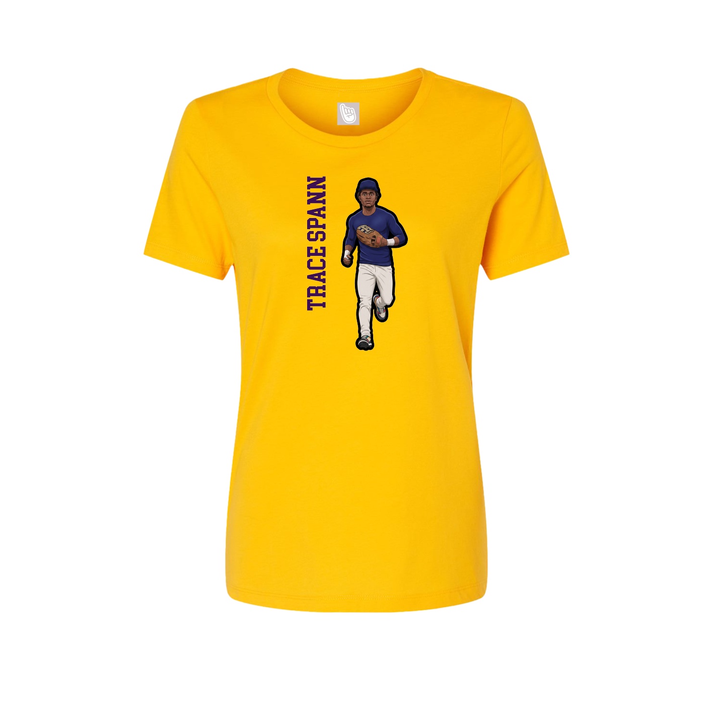 Fitted Women's Tee — Name Vertical in Gold