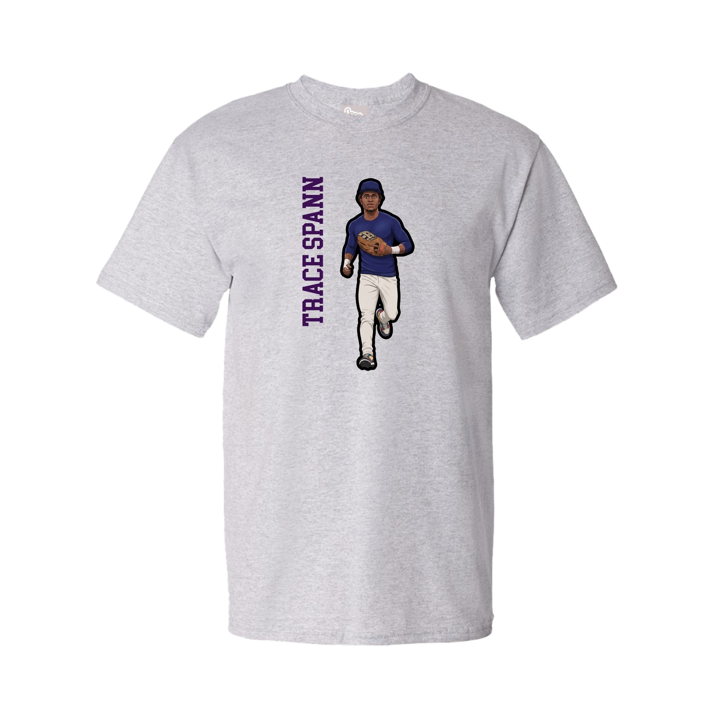 Youth Tee — Name Vertical in Grey