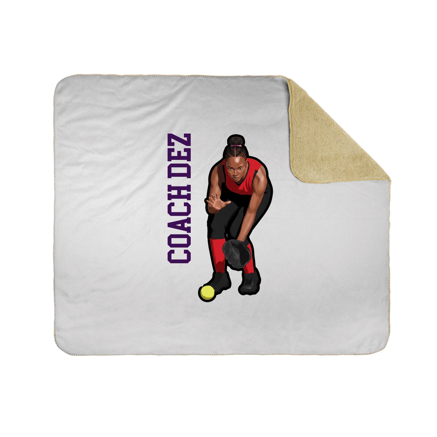 Throw Blanket — Name Vertical in White