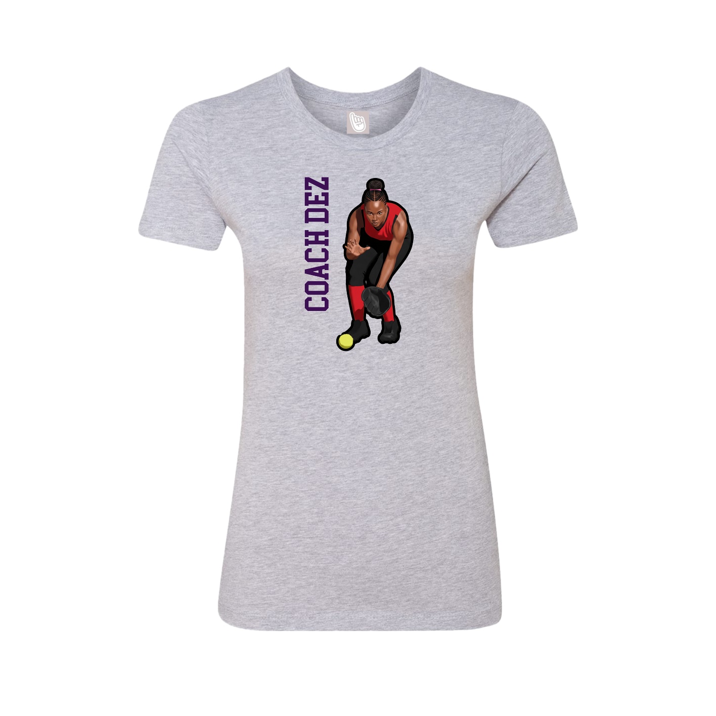Womens Tee — Name Vertical in Grey