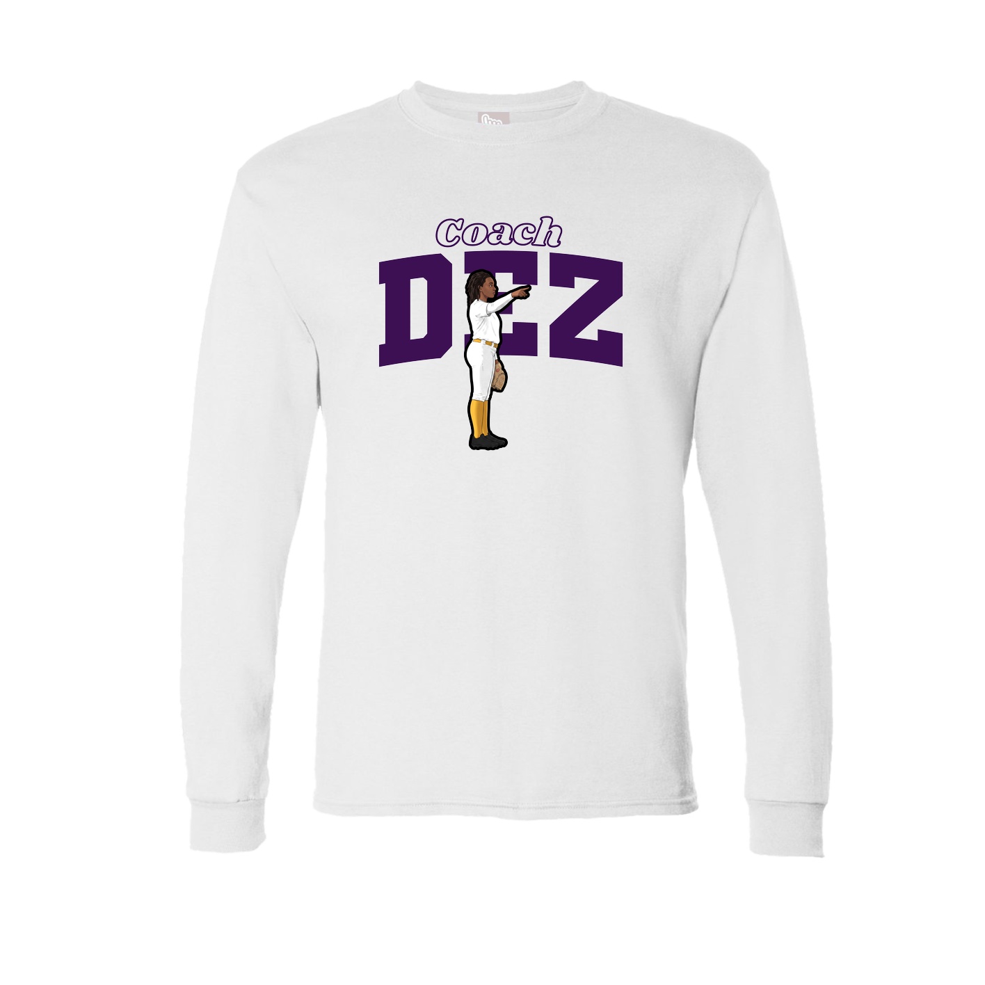 Long Sleeve Tee — Name Arch in White