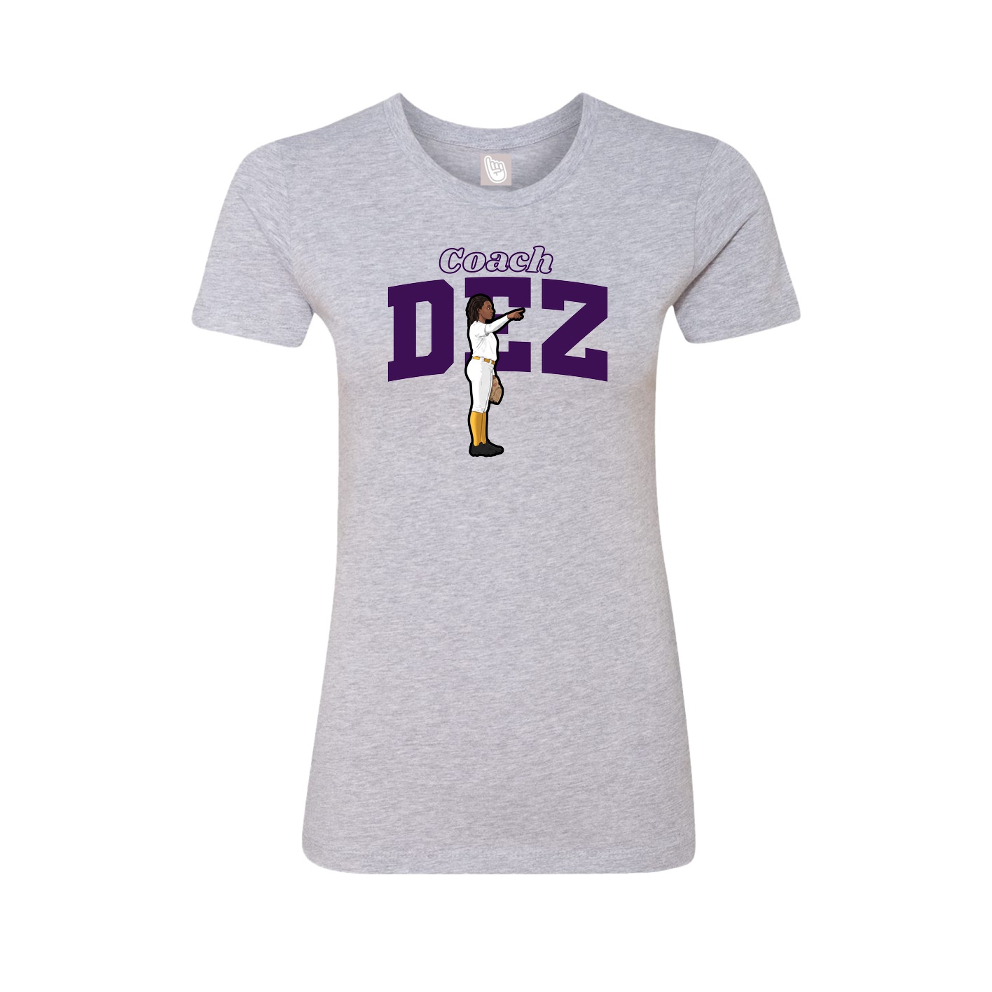 Womens Tee — Name Arch in Grey