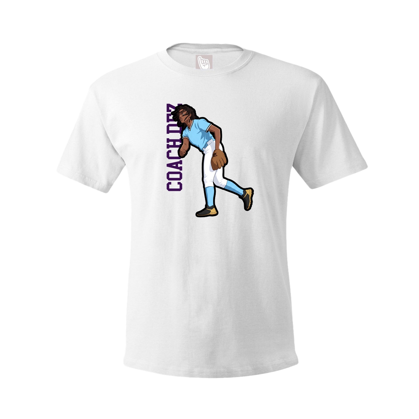 Youth Tee — Name Vertical in White