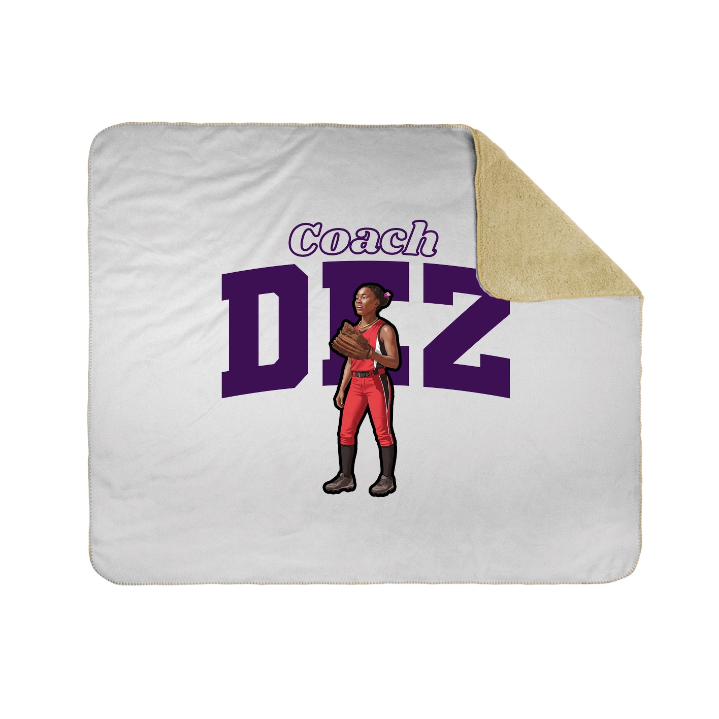 Throw Blanket — Name Arch in White