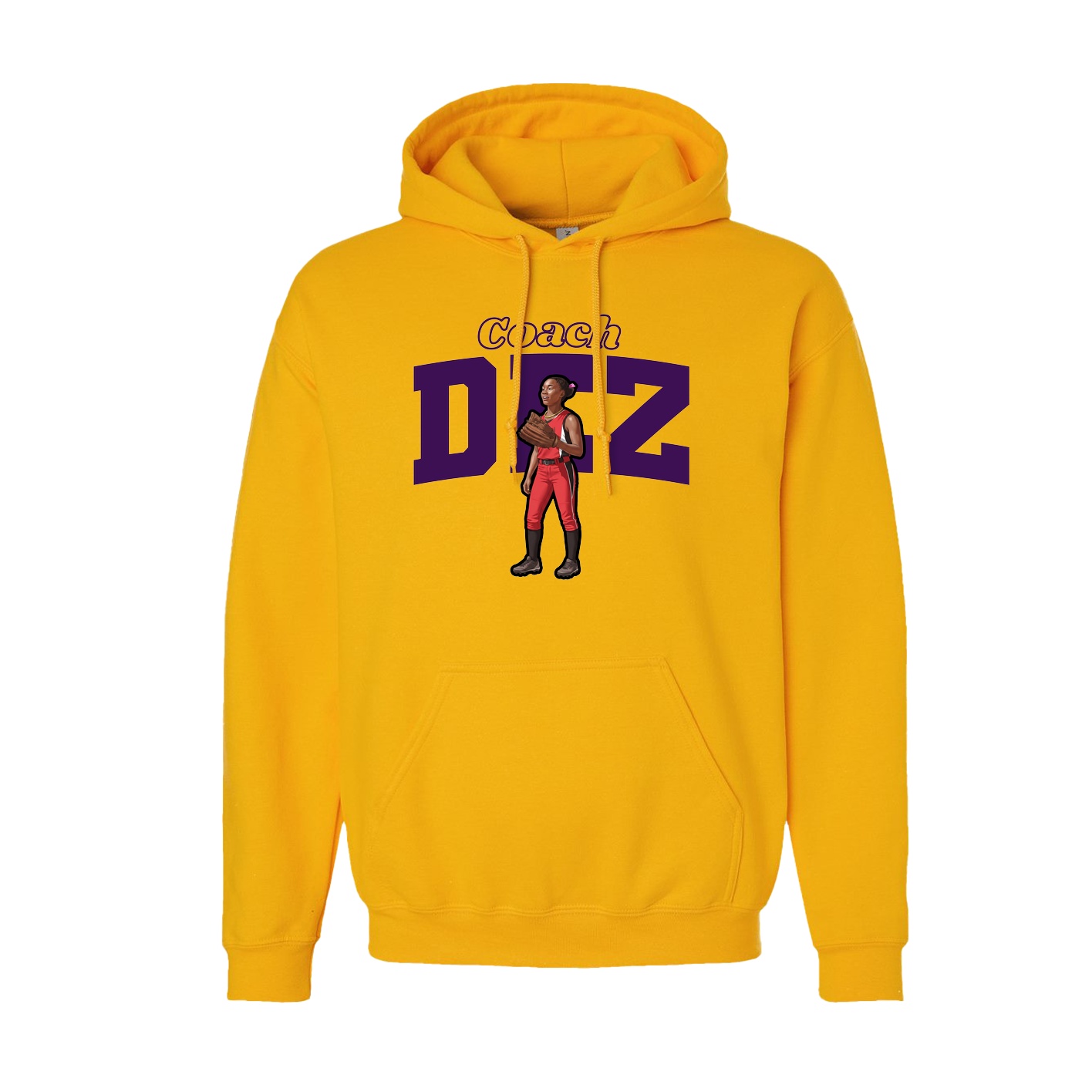 Youth Hoodie — Name Arch in Gold