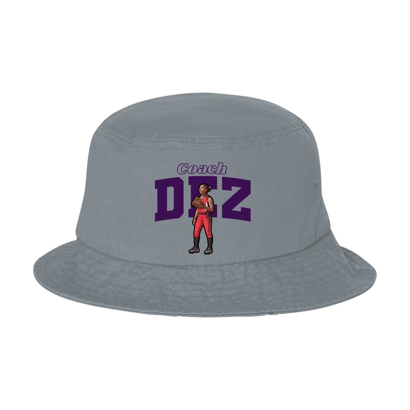 Bucket Cap — Name Arch in Grey