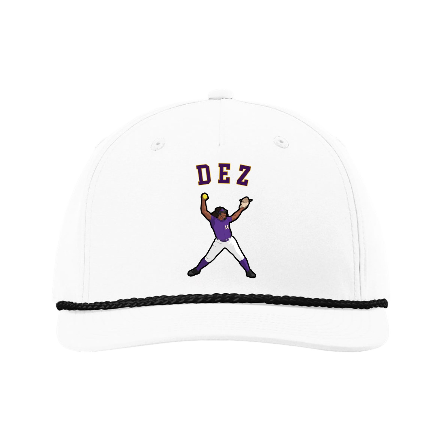 Five-Panel Classic Rope Cap — Shirsey Arch in White