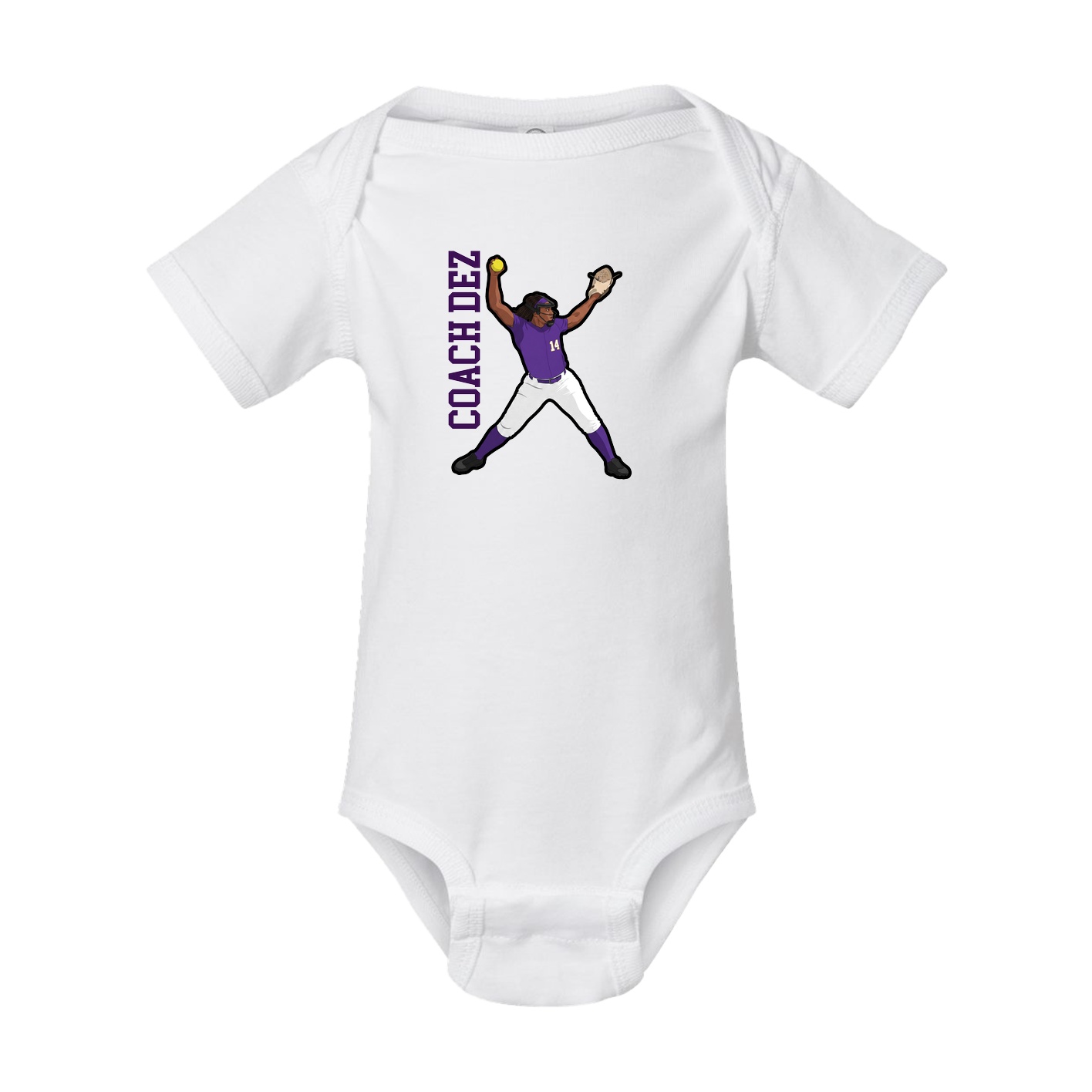 Baby Onesie — Name Vertical in White