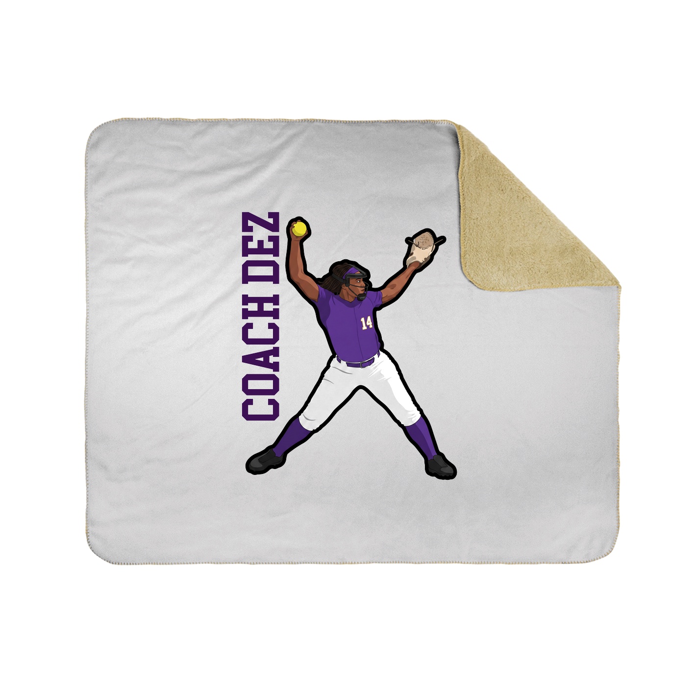 Throw Blanket — Name Vertical in White