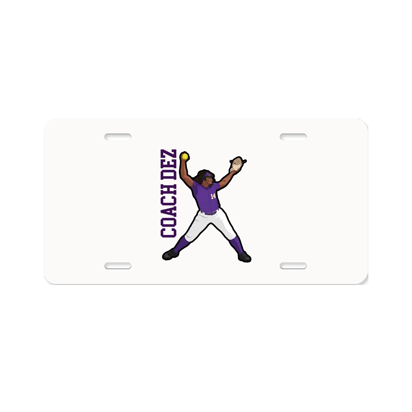License Plate — Name Vertical in Classic