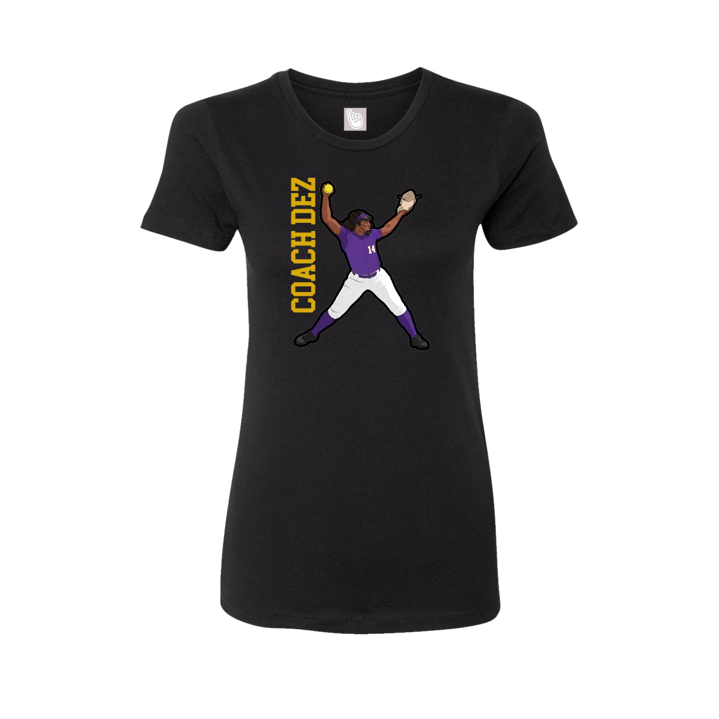 Womens Tee — Name Vertical in Black