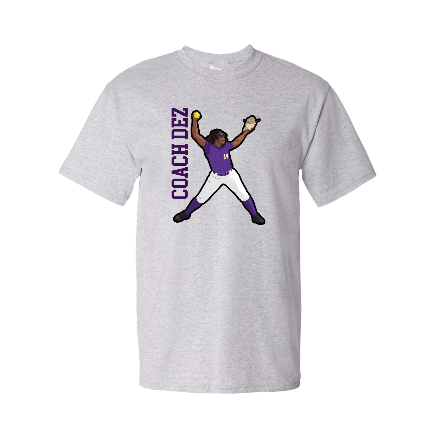 Youth Tee — Name Vertical in Grey