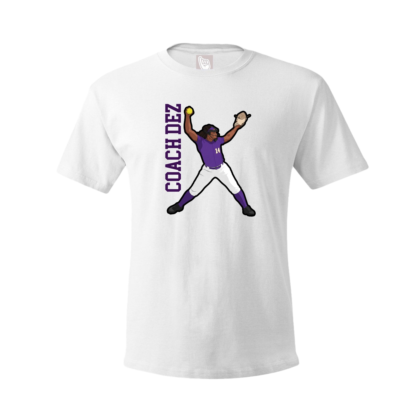Youth Tee — Name Vertical in White