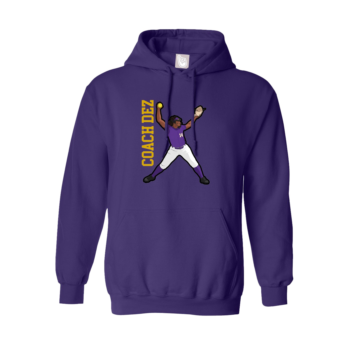 Hoodie — Name Vertical in Purple