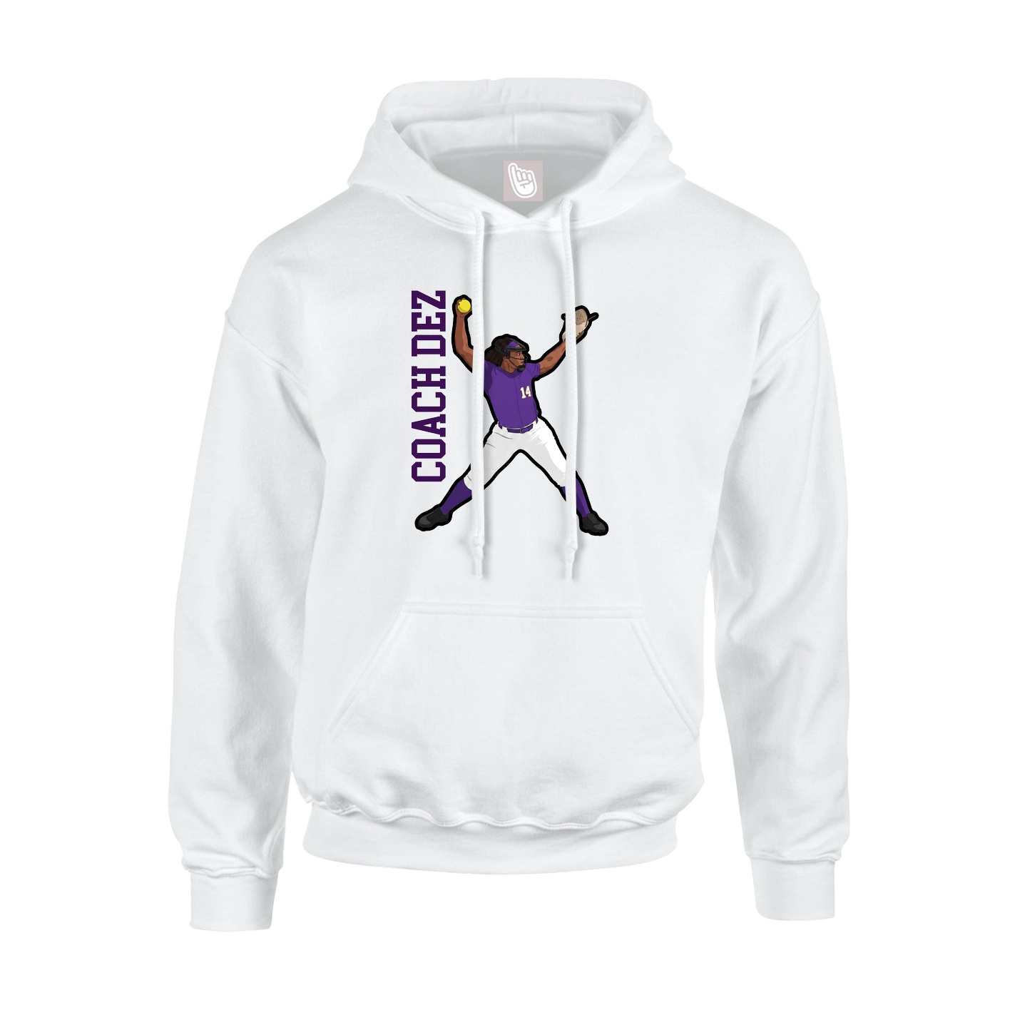 Youth Hoodie — Name Vertical in White