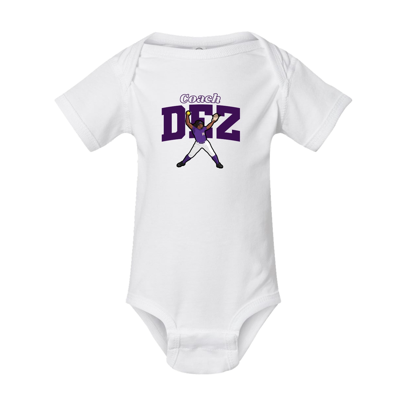 Baby Onesie — Name Arch in White
