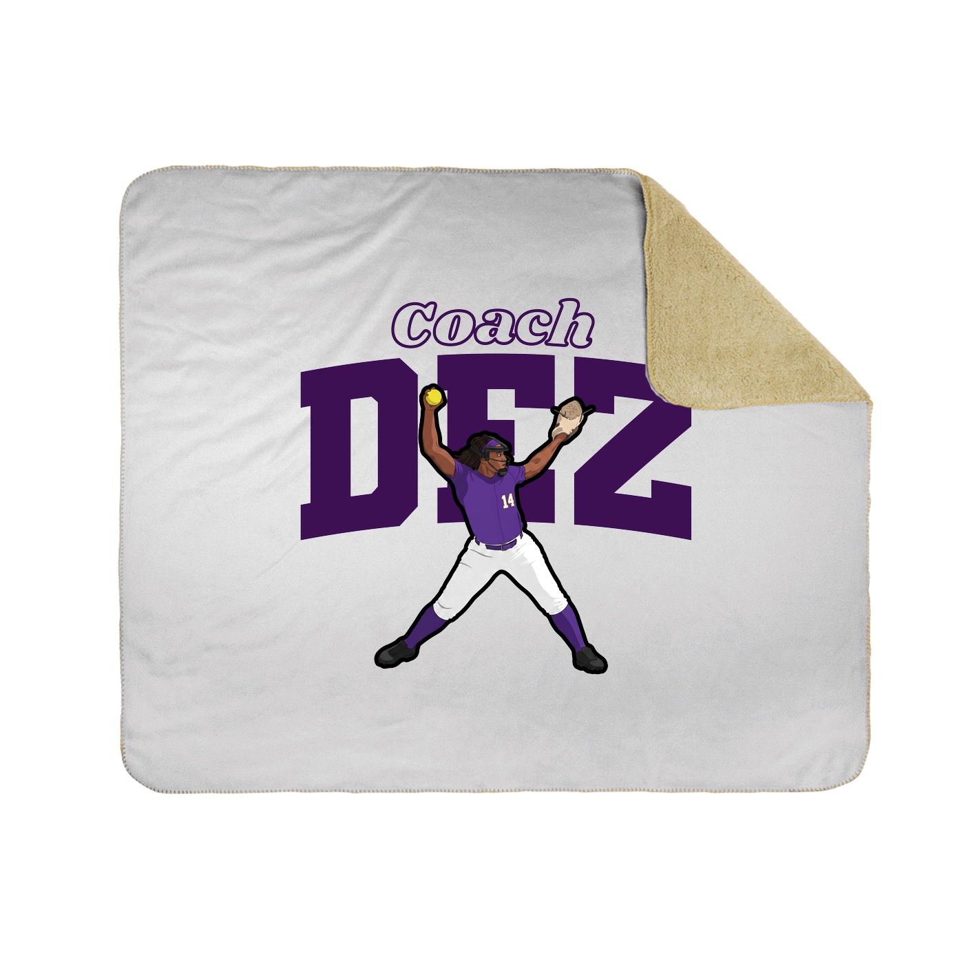 Throw Blanket — Name Arch in White