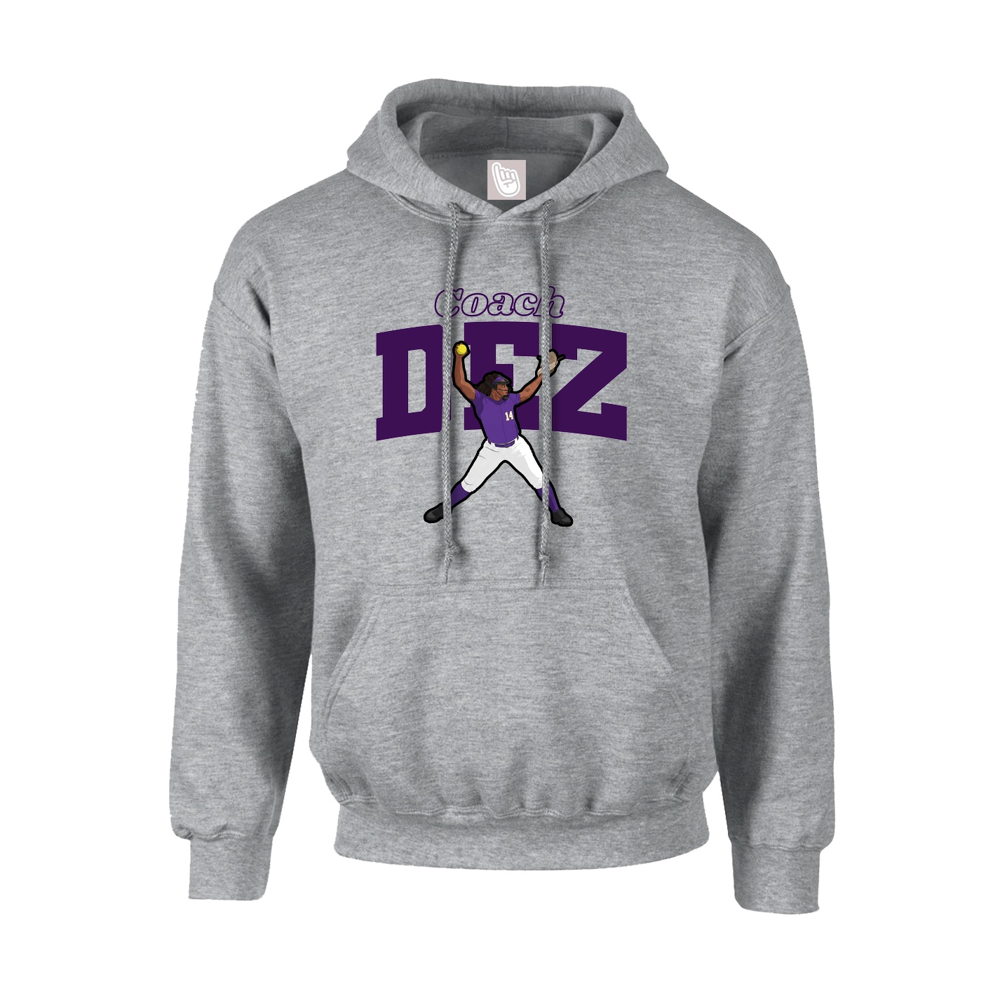 Hoodie — Name Arch in Grey