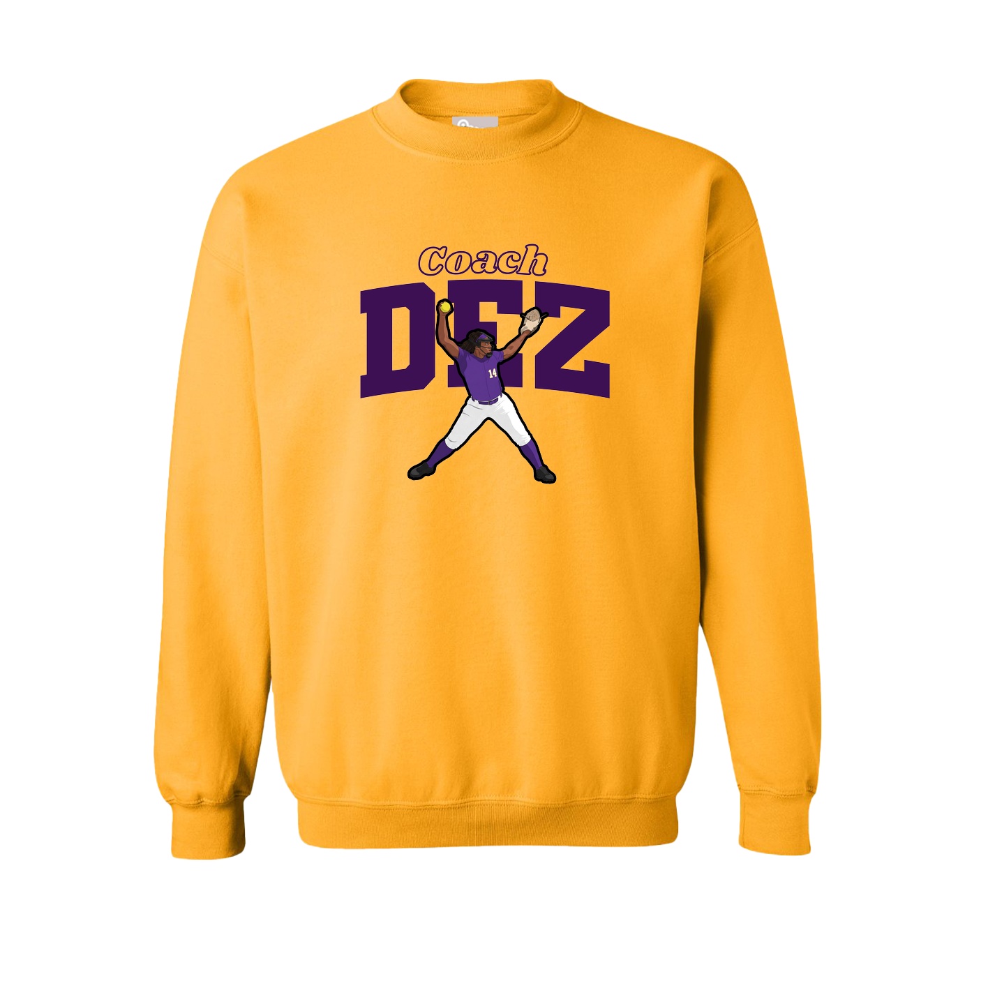 Fleece Crew — Name Arch in Gold