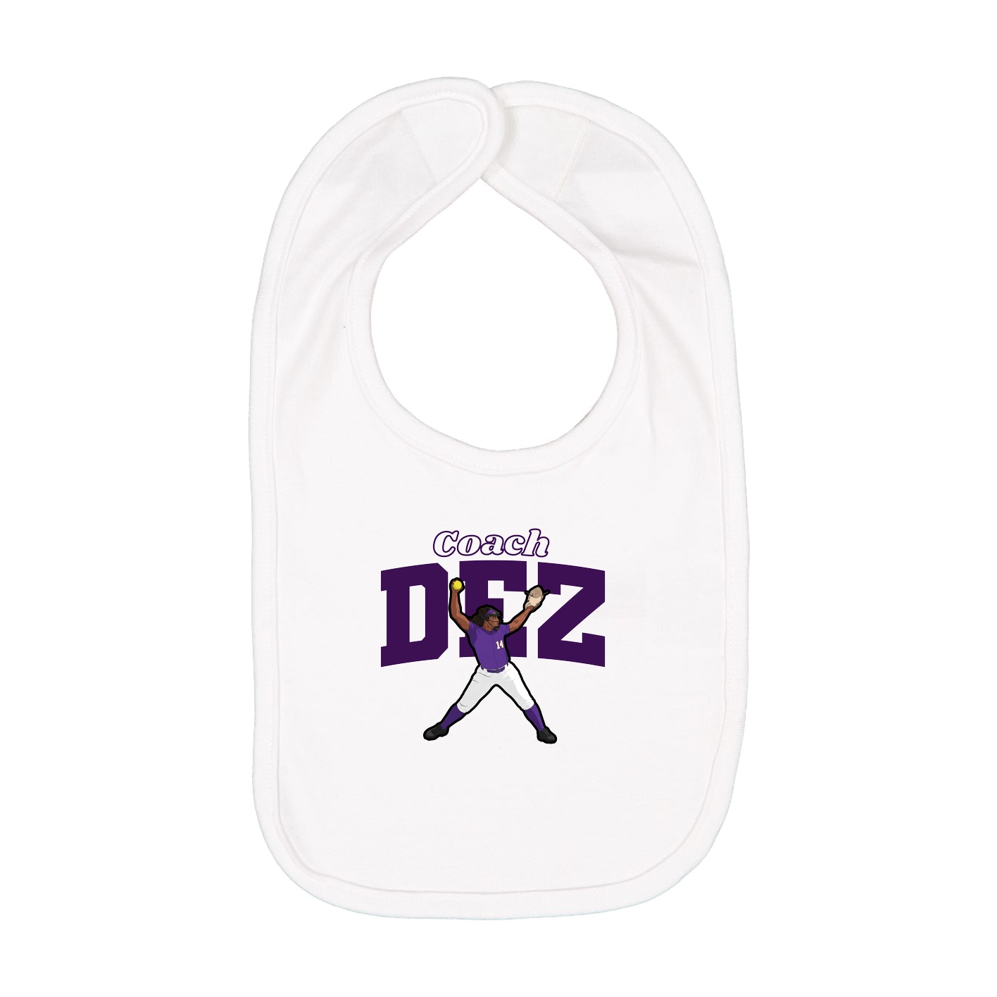 Infant Bib — Name Arch in White