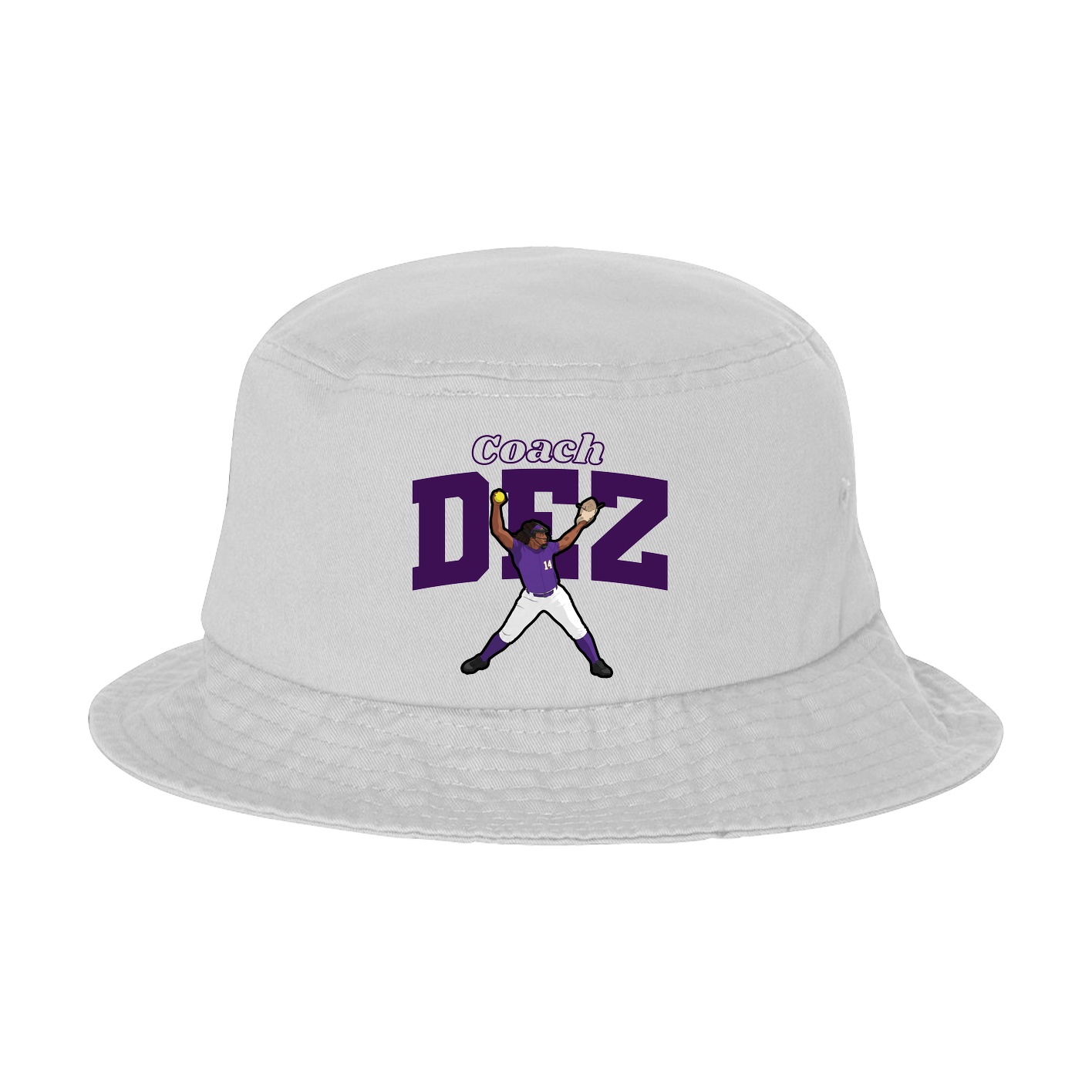 Bucket Cap — Name Arch in White