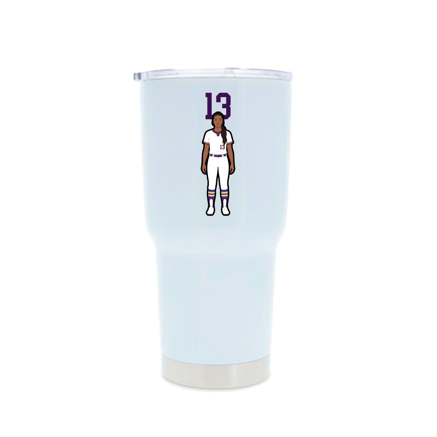 30oz Stainless Steel Tumbler — Number Top in White