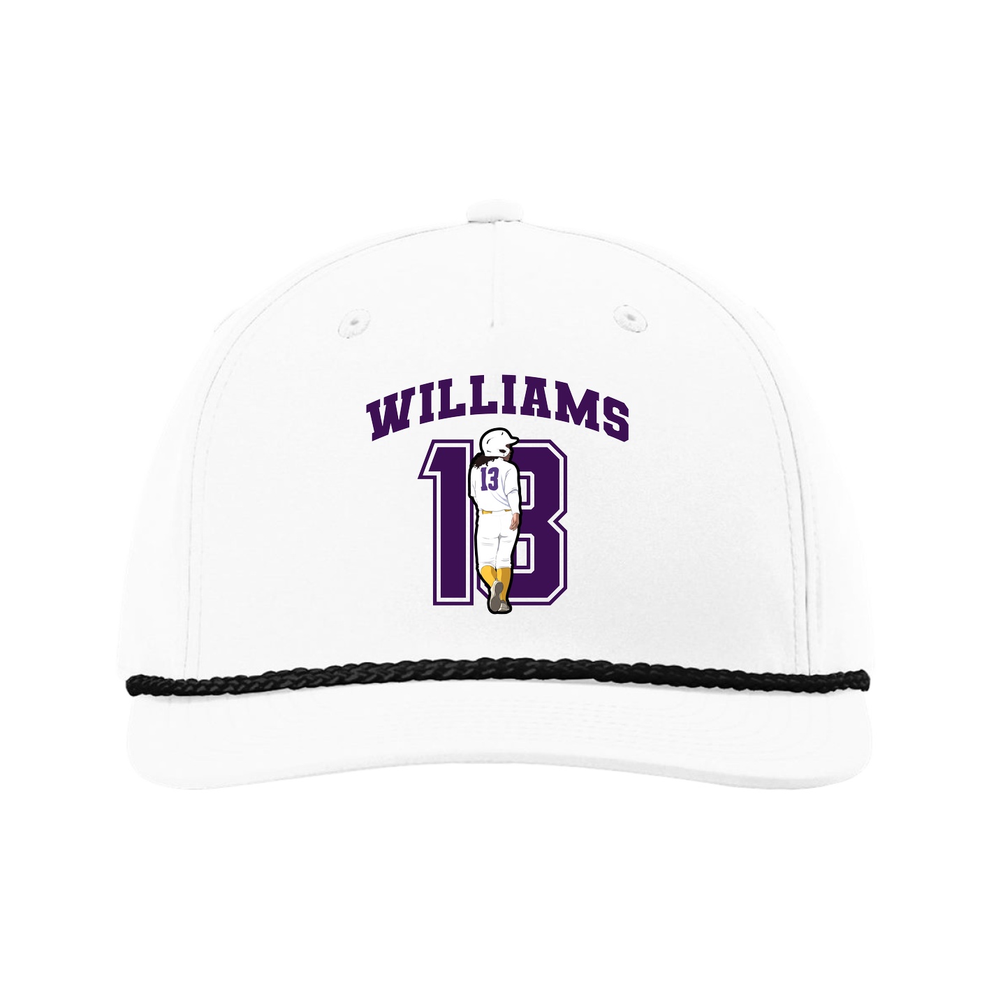 Five-Panel Classic Rope Cap — Number in White