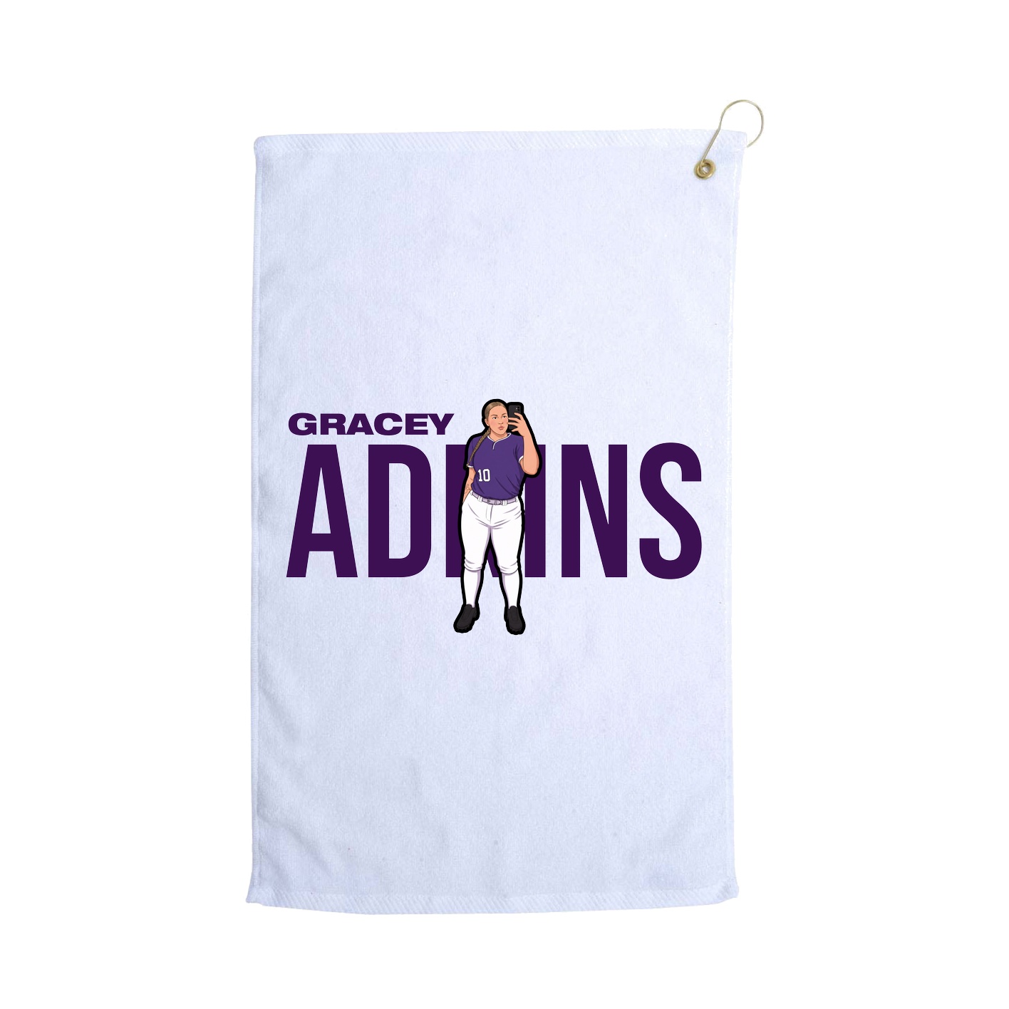 Golf Towel — Player Name in White