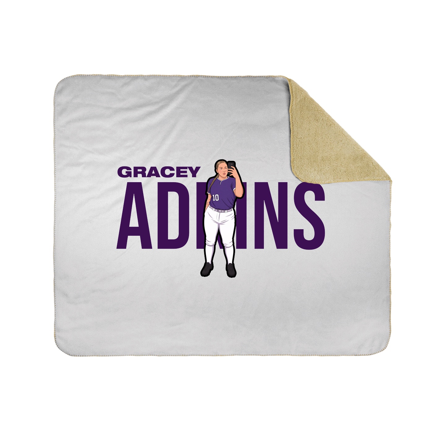 Throw Blanket — Player Name in White