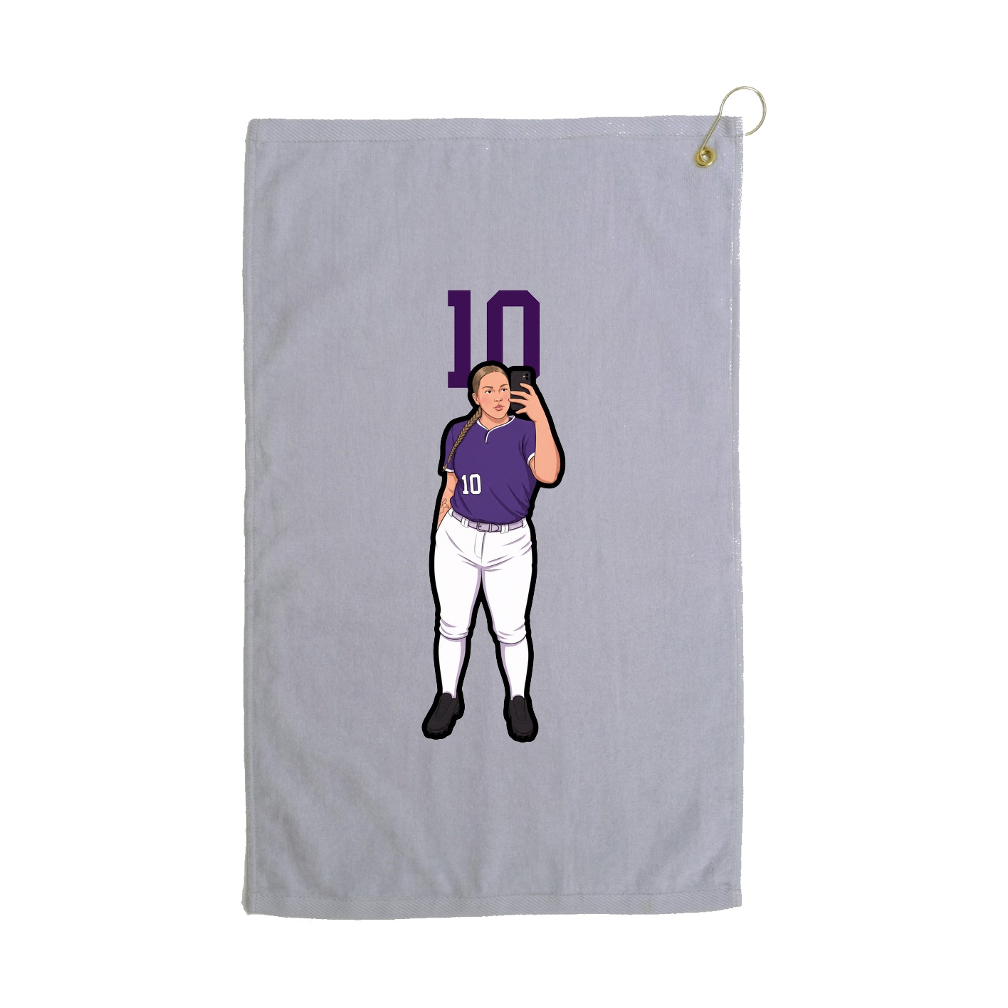 Golf Towel — Number Top in Grey