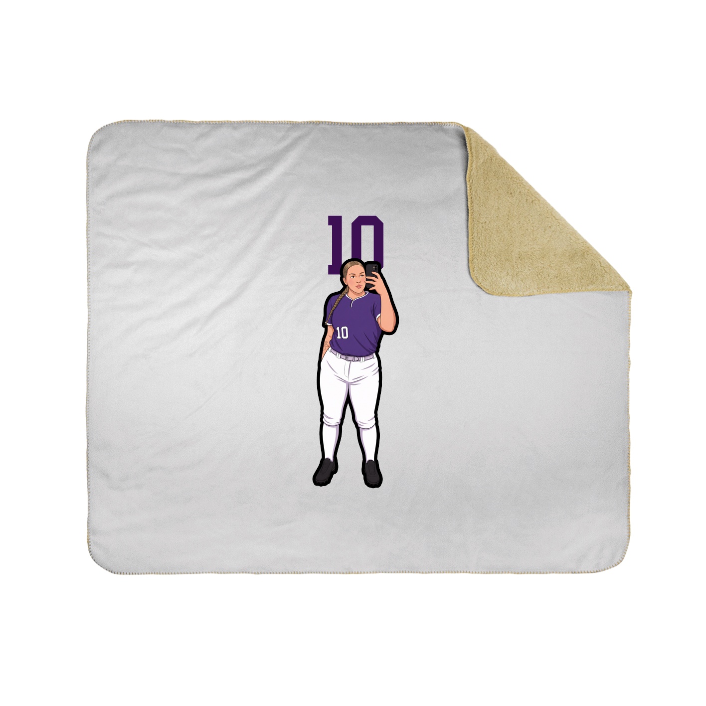 Throw Blanket — Number Top in White