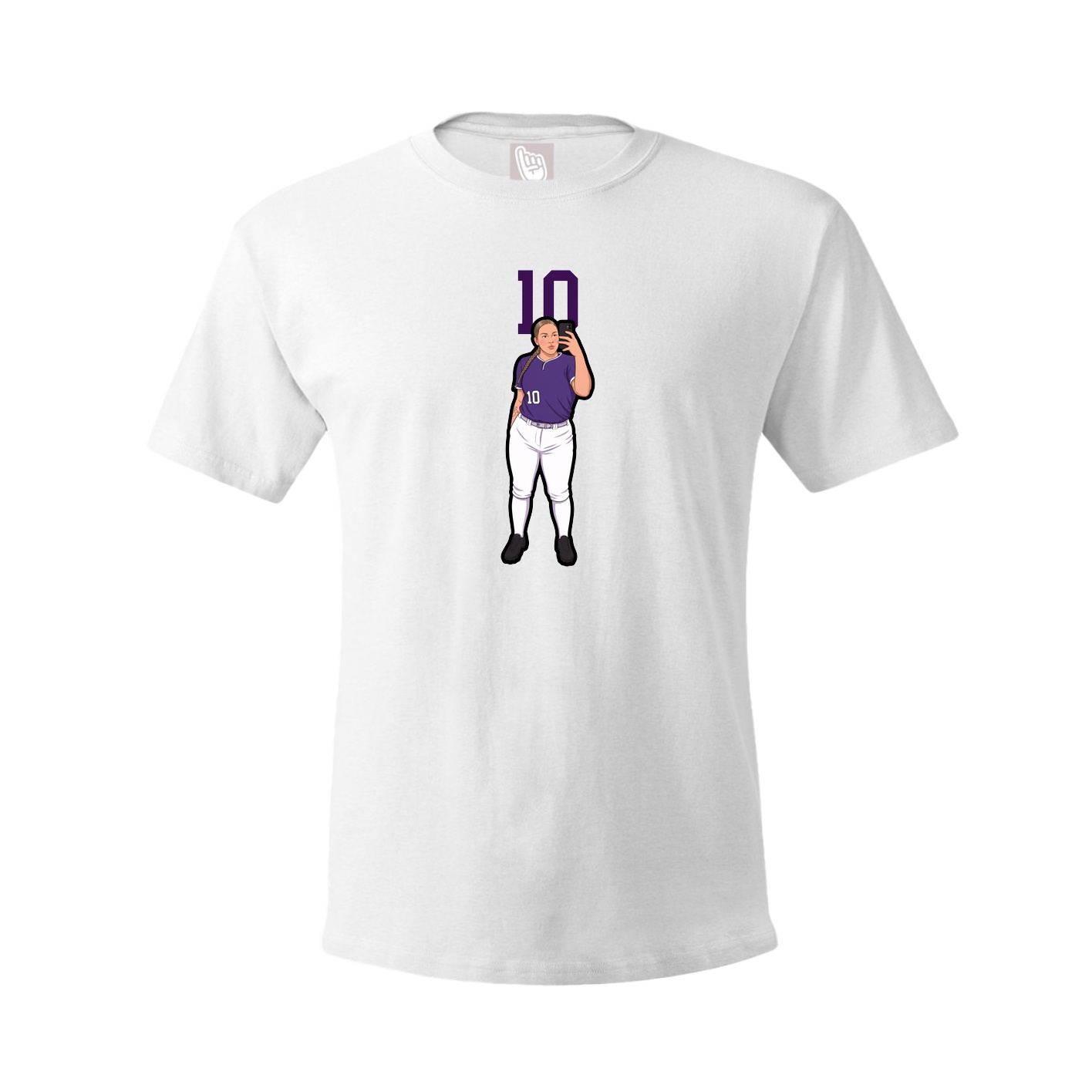 Youth Tee — Number Top in White
