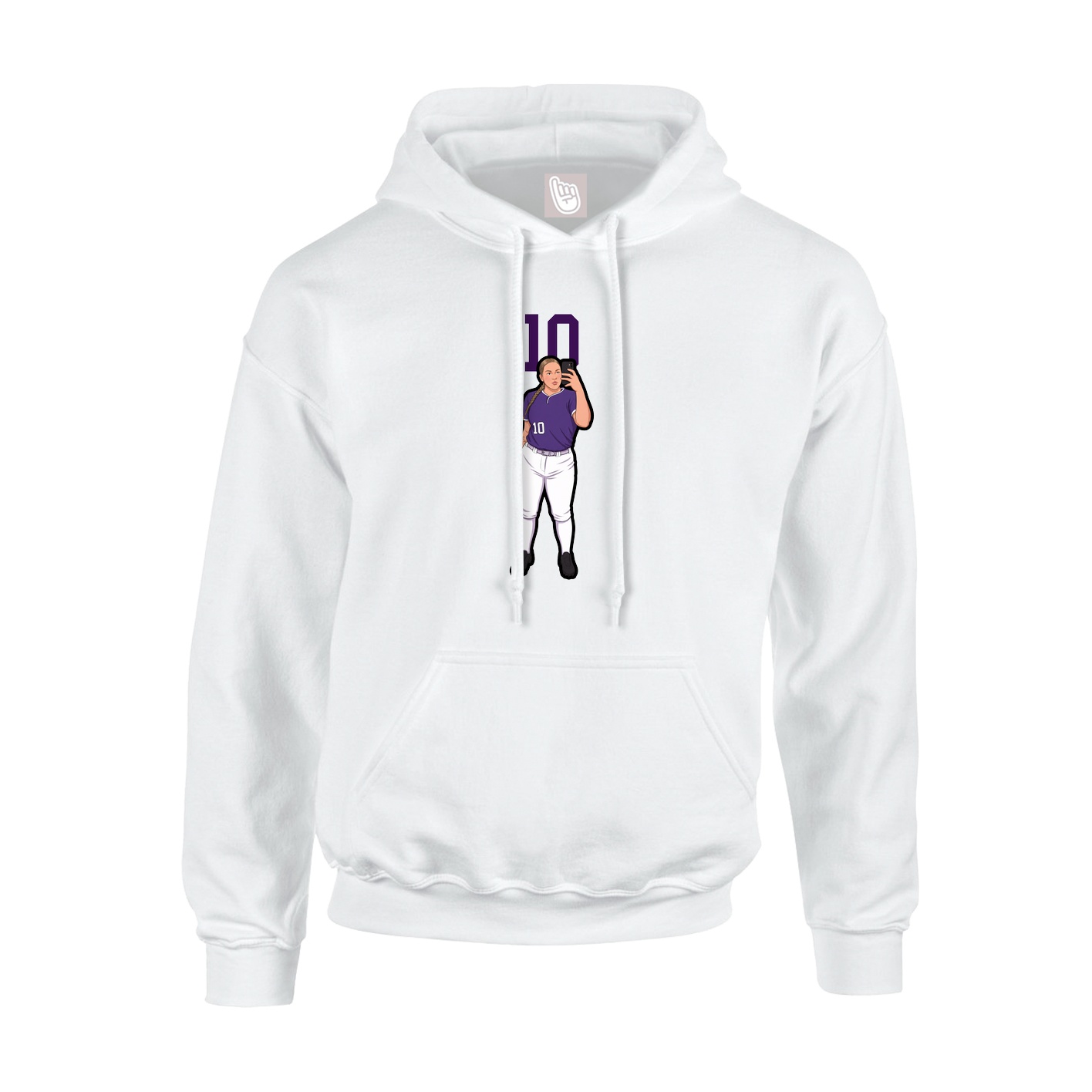 Hoodie — Number Top in White