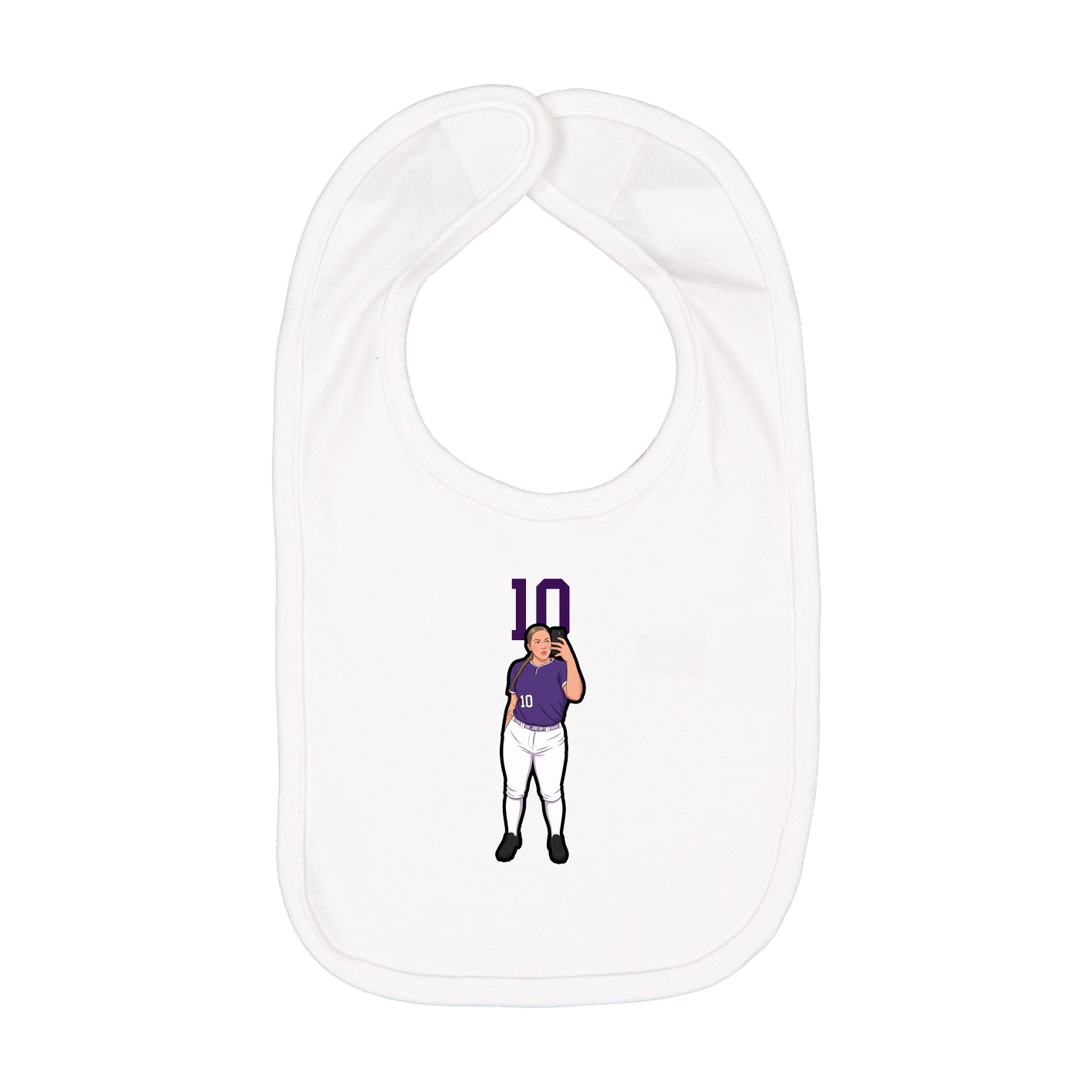 Infant Bib — Number Top in White